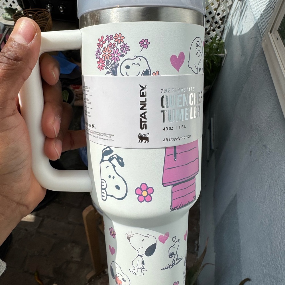White and Pink Snoopy Quencher H2.0 Tumbler - Picture 2 of 7